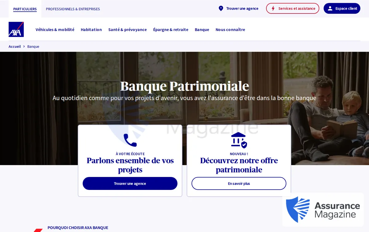 Capture : AXA Banque Crédit, Epargne et Offre Patrimoniale